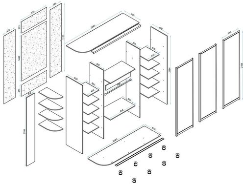 cumpără Dulap Arta Mobilei Armadio S2080 (AM07) în Chișinău 
