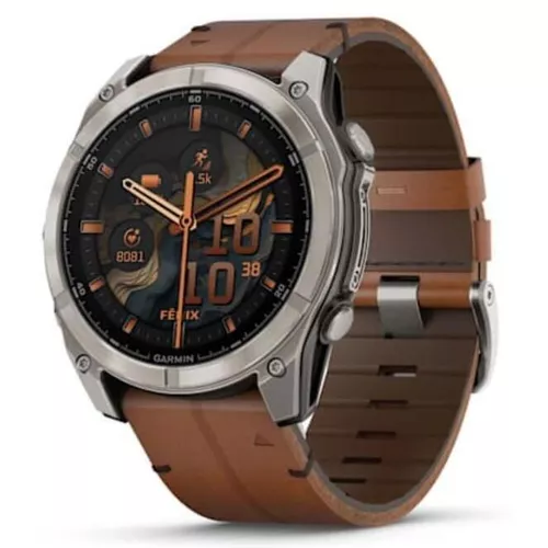 купить Смарт часы Garmin Fenix 8 – 51 mm, Sapphire, Titanium, Black with Chestnut Leather Band (010-02905-40) в Кишинёве 