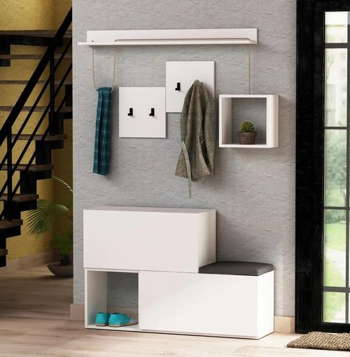cumpără Mobilă pentru antreu Trendy Holdon Alb, 120x78x40cm (GTR001342) în Chișinău 