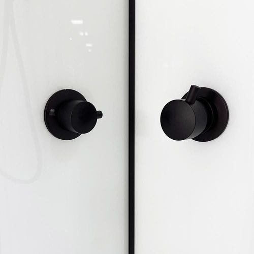 cumpără Cabină de duș Linia H2O Victoria Plus 900x900x215, 5 мм, квадратная, черный-мат în Chișinău 