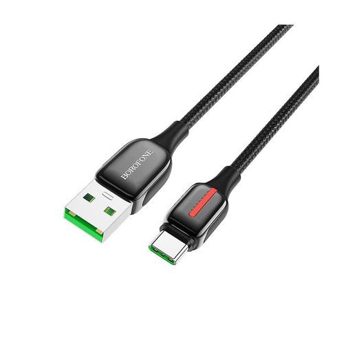 cumpără Borofone cable BU14 Heroic charging data cable for Type-C Black, USB to USB-C, 717351, 1.2m, output 5A, nylon braid, zinc alloy connectors în Chișinău 
