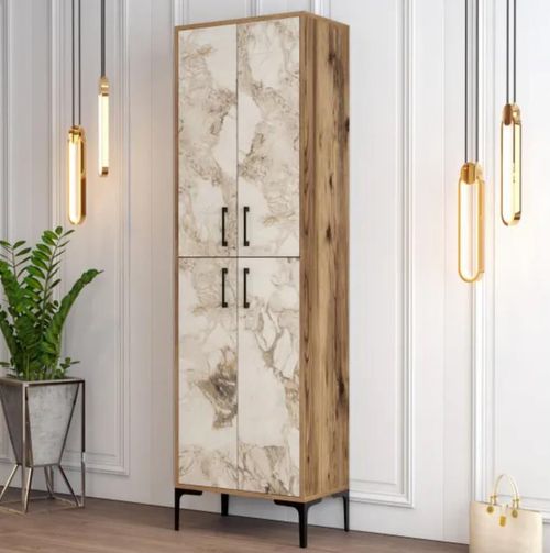 cumpără Raft pentru încălțăminte Trendy Berlin A, Nuc, Marmura Alba 60x200x35cm în Chișinău 