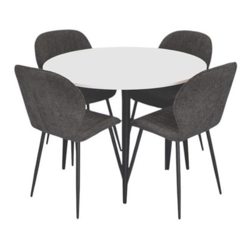 купить Комплект стол и стулья Evelin di Costacurta стол DT-402-3B + 4 стула YTC-064B UF885-15 (Dark grey) в Кишинёве 