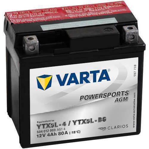 купить Автомобильный аккумулятор Varta 4AH 80A(EN) (114x71x106) YTX5L-BS (YTX5L-4) (504012008I314) в Кишинёве 