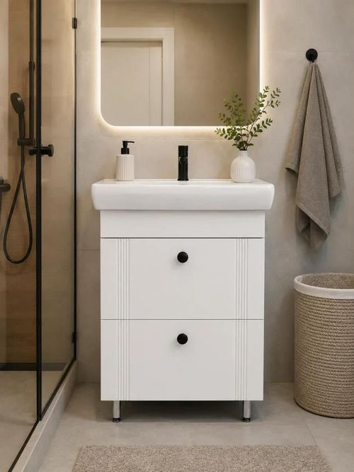 cumpără Dulap pentru lavoar Mashtab 22275 Palma (ML) cu 2 sertare 650x470x850 Alb mat în Chișinău 