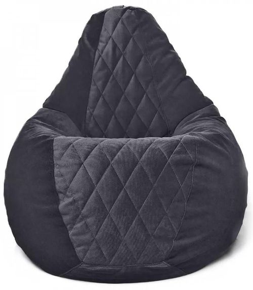 cumpără Fotoliu BeanBag BeanBag BM6126, Кресло Груша из велюра Maserrati "Romb", L, чёрный în Chișinău 