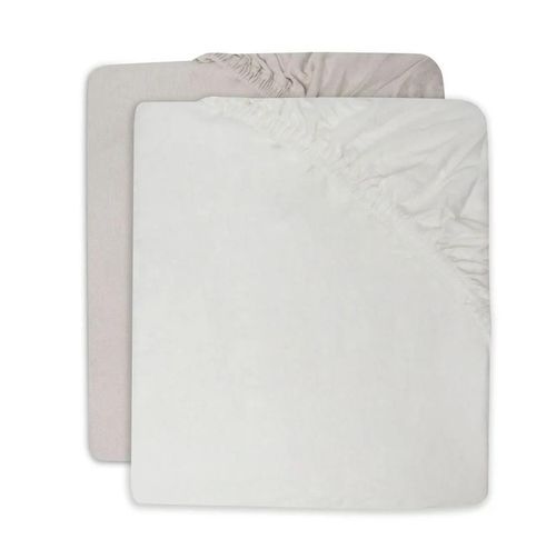 cumpără Lenjerie de pat pentru copii Jollein 2511-507-00156 Cearsaf cu elastic Jersey Ivory/Nougat, 120x60cm, 2buc în Chișinău 