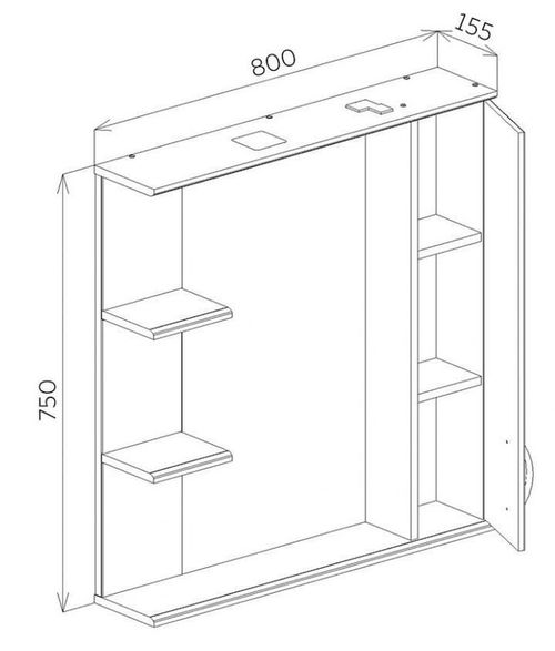 cumpără Oglindă baie Bayro Allure 800x750 правый белый în Chișinău 