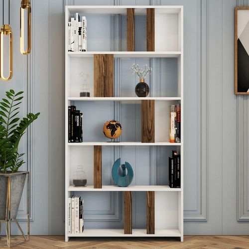 купить Офисный стеллаж Hanah Home Lima White Walnut в Кишинёве 