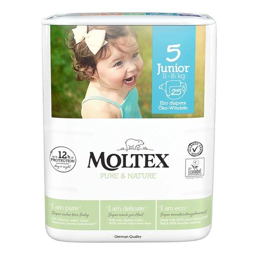 Гипоаллергенные эко-подгузники Moltex Nature Junior 5 (11-16 kg) 23 шт 