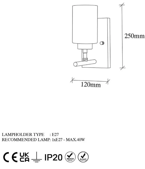 cumpără Candelabru de perete Trendy Yensuk-13120, 12x25x17cm în Chișinău 