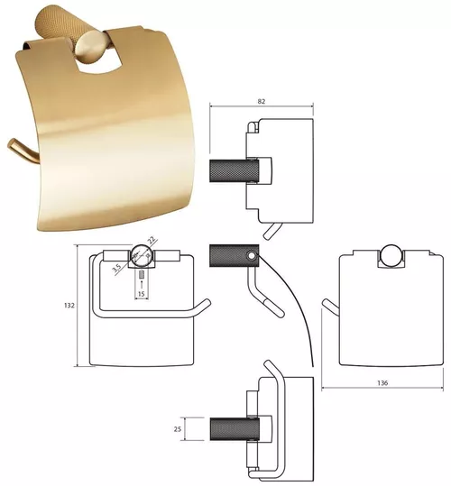 купить Держатель бумаги Bemeta Auria, suport hirtie WC 171112012 в Кишинёве 
