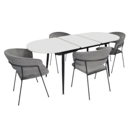 купить Комплект стол и стулья Evelin di Costacurta стол DT-533R B + 4 стула YTC-097B UF Blu-14 (Dark grey) в Кишинёве 