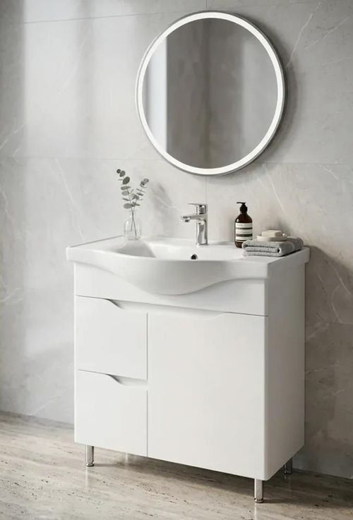 cumpără Dulap pentru lavoar Mashtab 11746 Print cu 2 sertare+usa 80cm Alb în Chișinău 