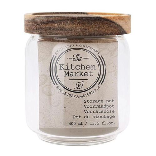 купить Контейнер для хранения пищи Excellent Houseware 37104 Borcan din sticla cu capac-sfesnic 0.4L, 11cm в Кишинёве 