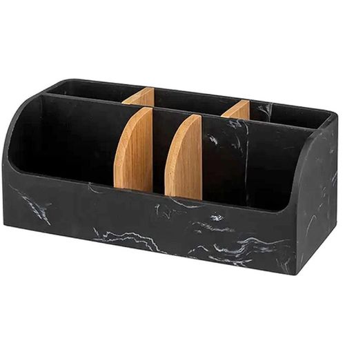 cumpără Cutie depozitare 5five 56165 Organizator cosmetica 6 celule Lea 25.6x12.1x10cm, negru, polirasina în Chișinău 