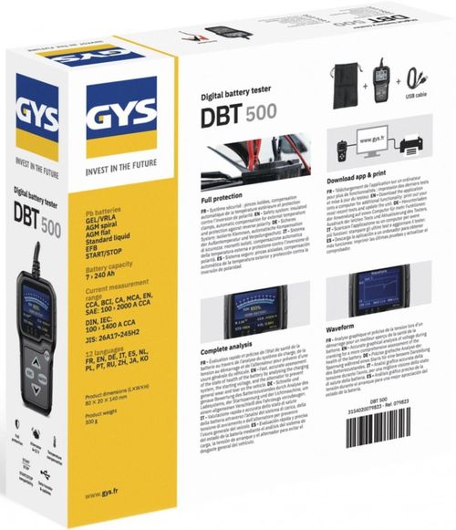 купить Измерительный прибор GYS 079823 Тестер аккумулятора DBT500 START/STOP в Кишинёве 