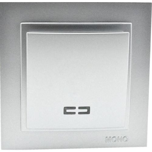 купить Выключатель электрический Mono Electric Выключатель 1кл. освещение серебро Despina в Кишинёве 