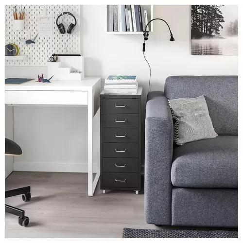 купить Комод Ikea Helmer с колесами 28x69 Black в Кишинёве 