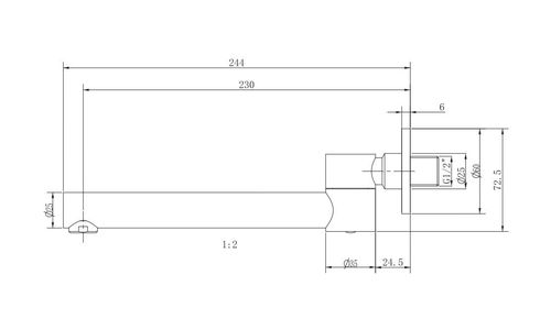 купить Смеситель для ванны F-Design L-244 FD8-001-11 Crom, pipa fixa в Кишинёве 