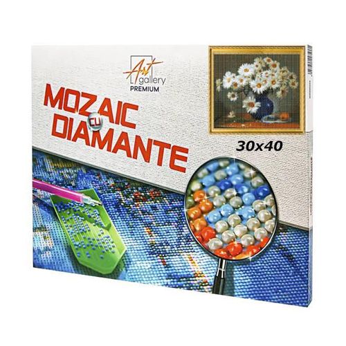 cumpără Tablou pe numere Art Gallery GB73699 Mozaic cu diamante 30x40cm Romanite in vaza în Chișinău 