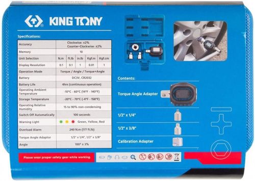купить Измерительный прибор King Tony 34417-1A динамометрический адаптер электронно-цифровой 1/2" • 40-200 Нм с функцией угломера в Кишинёве 