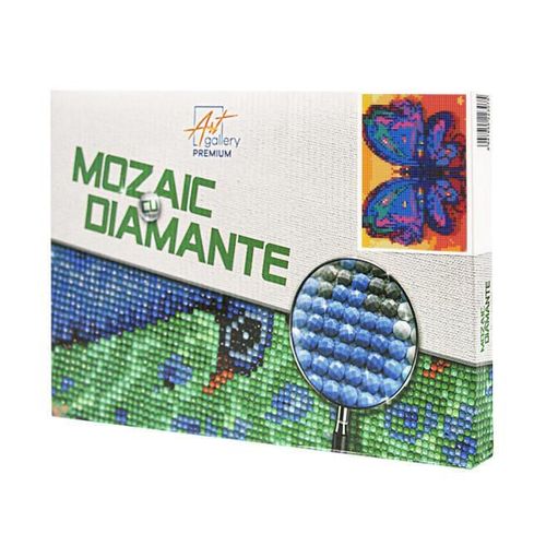 cumpără Tablou pe numere Art Gallery XQC84395 Mozaic cu diamante 20x30cm Fluture viu-colorat în Chișinău 