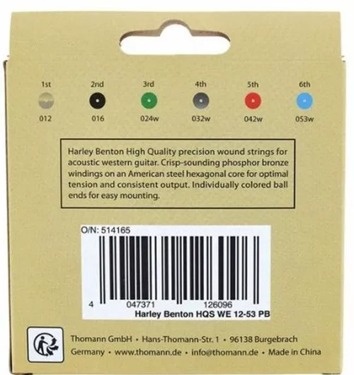 купить Струна для музыкального инструмента Harley Benton HQS WE 12-53 PB, corzi chitara acustica set в Кишинёве 