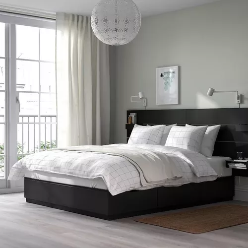 купить Кровать Ikea Nordli с изголовьем 160х200 Anthracite в Кишинёве 