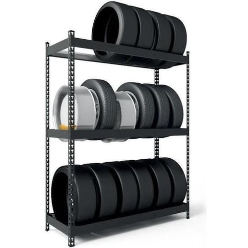 купить Cтеллаж складской Nex Home Raft metalic Titan 1680х1800х500mm, 3 nivele MDF, Antracit в Кишинёве 