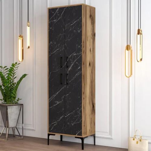 cumpără Raft pentru încălțăminte Trendy Berlin A, Nuc, Marmura Neagra 60x200x35cm în Chișinău 