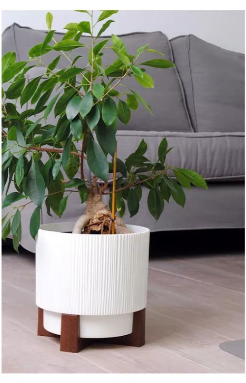 cumpără Ghiveci pentru flori Aleana 128023 Oslo cu insertie si suport decorartiv d16 cm, white în Chișinău 