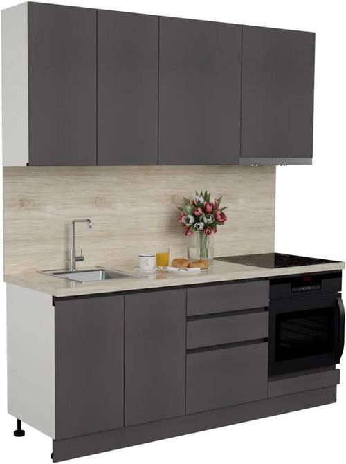 cumpără Mobilă pentru bucatarie ArtFlame GOLA Storm Grey (2 m.l.) în Chișinău 