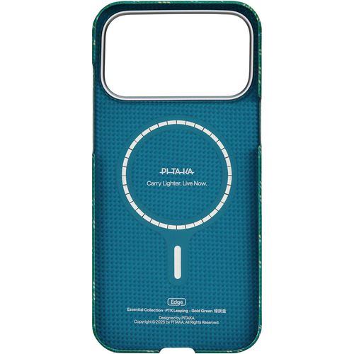 cumpără Husă pentru smartphone Pitaka Iphone 17 Pro Max Ultra-Slim (Monogram-Gold/Green) (KI1701PTKP) în Chișinău 