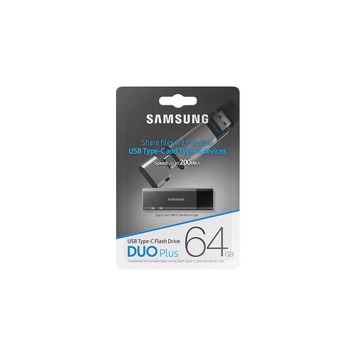 купить 64GB USB Flash Drive Samsung DUO Plus Type-C MUF-64DB/APC, Read 300MB/s, Black, USB 3.1, USB Type-C, waterproof, shock-proof, temperature-proof, magnet-proof, and X-ray-proof, (memorie portabila Flash USB/внешний накопитель флеш память USB) в Кишинёве 