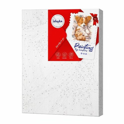 купить Картина по номерам Ideyka KHO6617 30x40cm Eco, Corgi somnoros в Кишинёве 