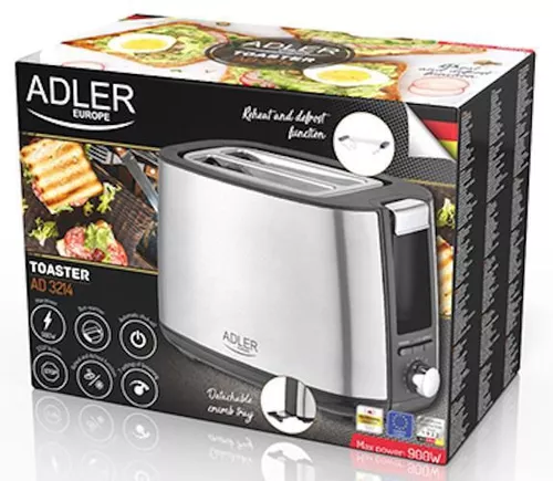 купить Тостер Adler AD 3214 Inox/Black в Кишинёве 