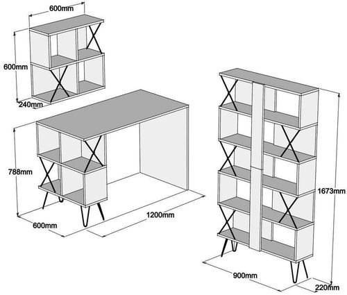 купить Офисный стол Trendy Extra 2, Nuc, cu raft в Кишинёве 