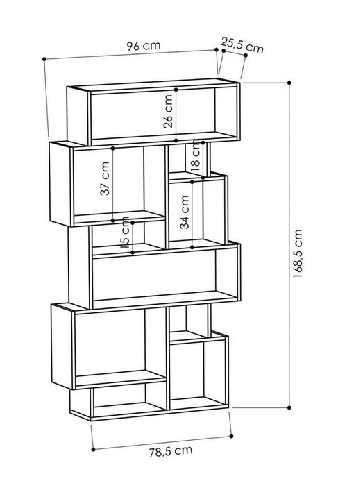 cumpără Raft de birou Trendy Karmato, Antracit 96x168x25cm, raft de carti în Chișinău 