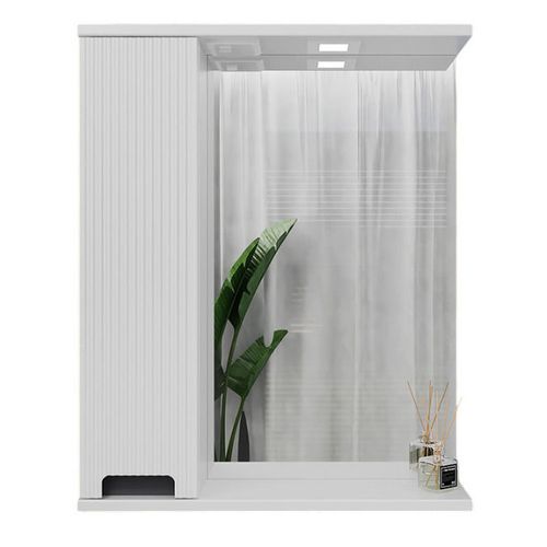 купить Зеркало для ванной Bayro Positano 600x750 левый белый мат в Кишинёве 