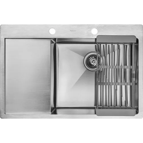 cumpără Chiuvetă bucătărie Fabiano 78x51 Satin+baterie+dozator+cos R în Chișinău 