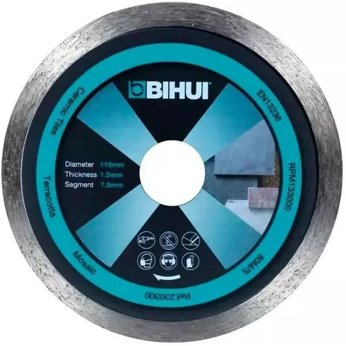 купить Диск отрезной Bihui DCBG115 Диск алмазный Wet Continuous Rim 115x22.2x1.6mm в Кишинёве 