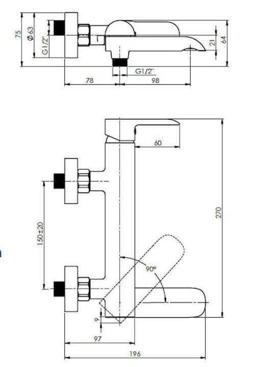 cumpără Baterie pentru cadă Rubineta ULTRA-10/K (SW) (GD) în Chișinău 