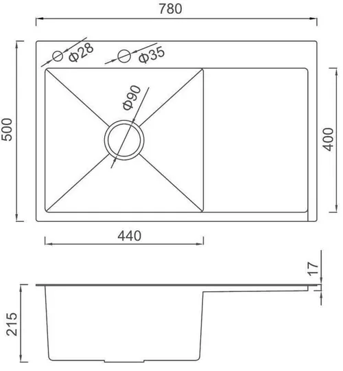 cumpără Chiuvetă bucătărie Gappo GS7850-6R NEAGRA în Chișinău 