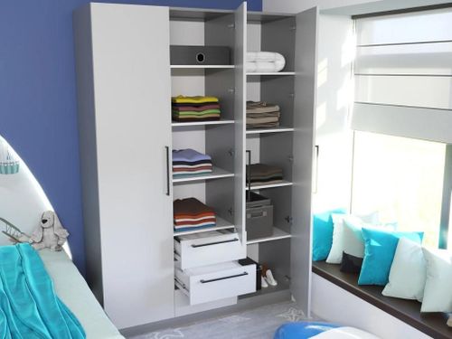 cumpără Dulap Bayro Serenity 1500x2200x518 gri asfalt cu 3 sertare în Chișinău 