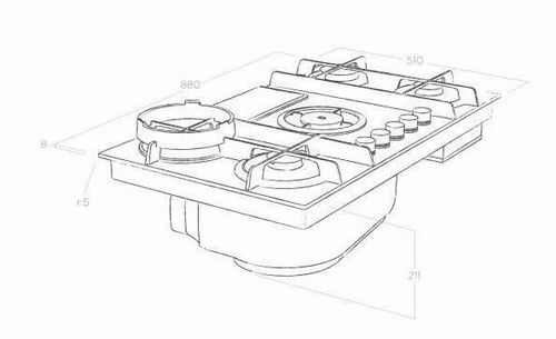 cumpără Plită încorporabilă pe gaz Elica Nikolatesla FLAME BL/F/88 în Chișinău 