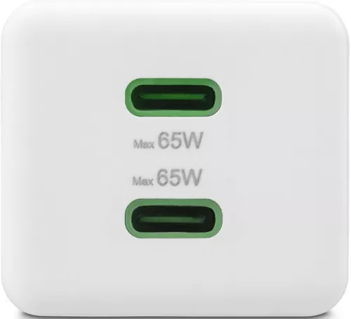 купить Зарядное устройство сетевое Hama 201994 Charger 2X Usb-C, Pd, Qc 3.0, Gan, 65W, White в Кишинёве 