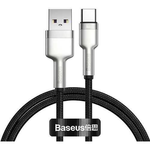 купить Кабель для моб. устройства Baseus CAKF000101 USB-A to Type-C 66W, 3A, 1m, Metal, Cafule Series, Black в Кишинёве 