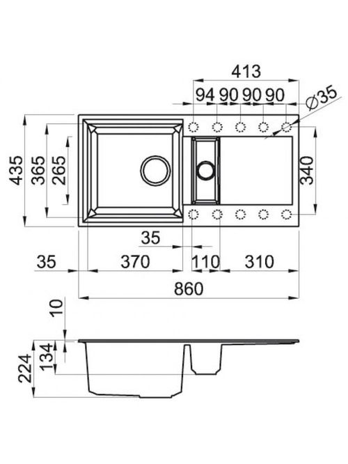 купить Мойка кухонная Elleci EASY 425 (860x435 mm) 51 avena в Кишинёве 