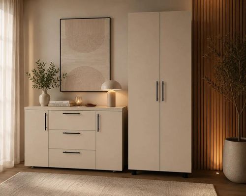 купить Шкаф Mashtab 12443 Tores cu bară (800x500x2000) Cashmere в Кишинёве 